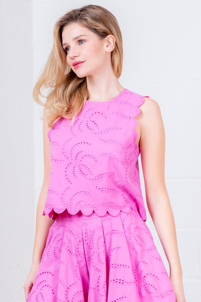 Dinner Date Top Clothing Peacocks & Pearls Pink S