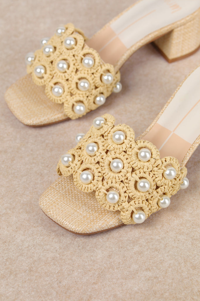 The Madison Pearl Heel Shoes Peacocks & Pearls Natural 6