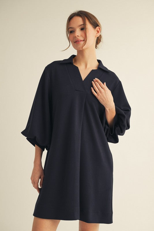 The Celeste Dress Clothing Peacocks & Pearls Navy S