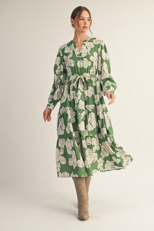 Olive Grove Dress Clothing Peacocks & Pearls Green S