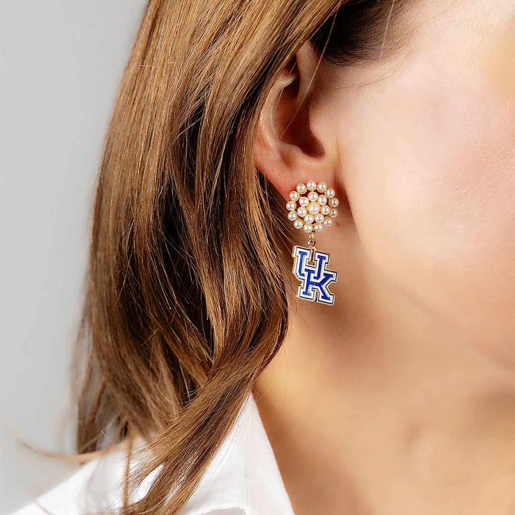 Kentucky Wildcats Pearl Cluster Drops Jewelry Peacocks & Pearls Blue  