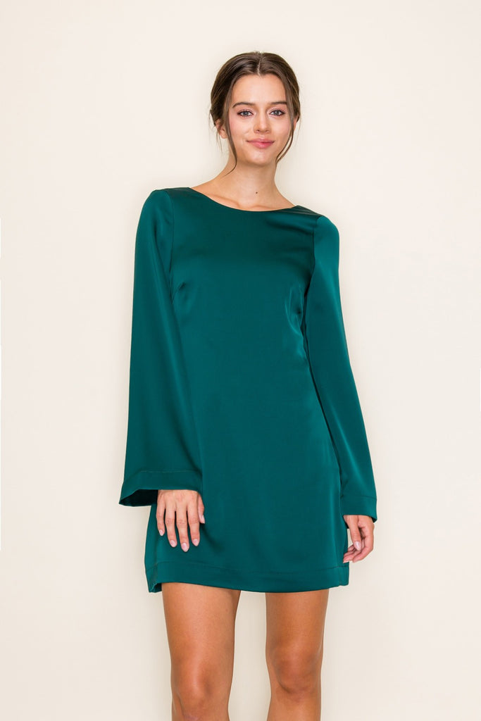 Satin Crush Mini Dress Clothing Peacocks & Pearls S