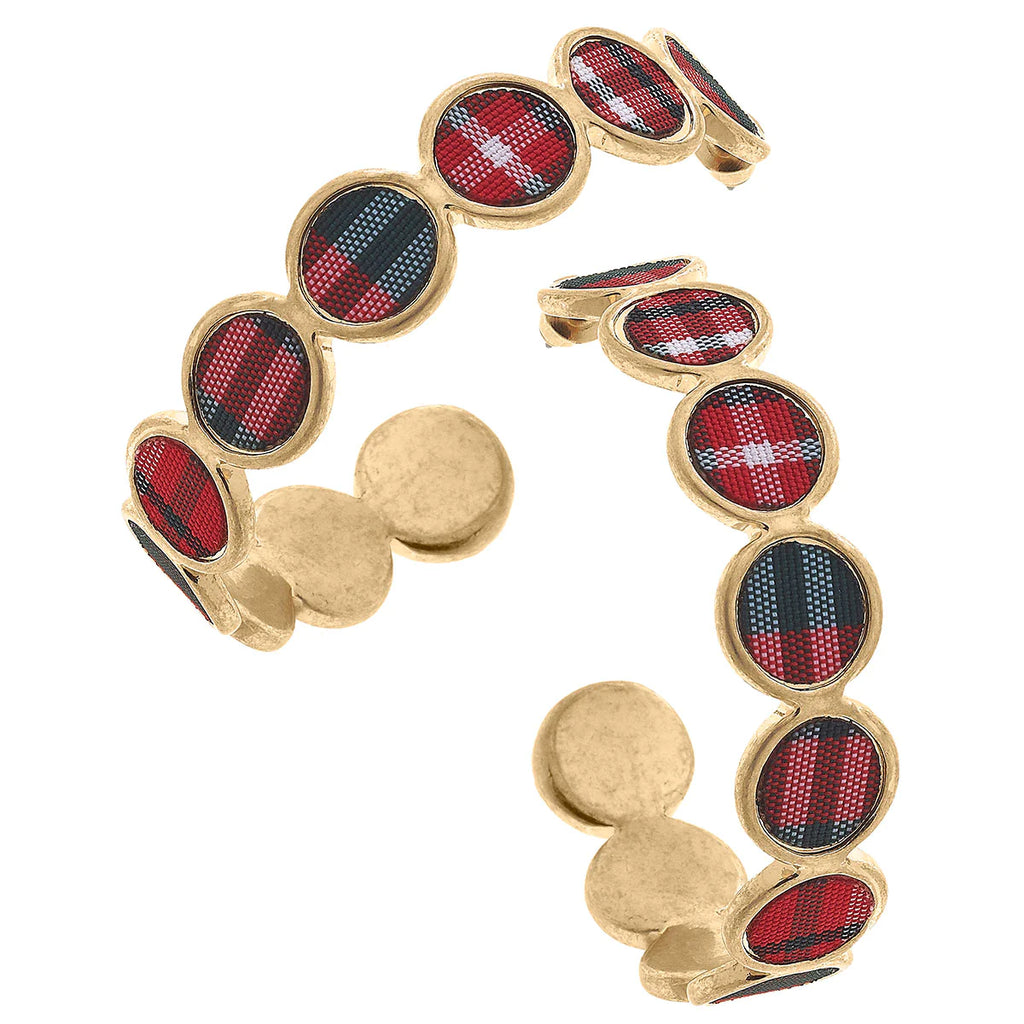 Ava Disc Hoop Jewelry Peacocks & Pearls Tartan  