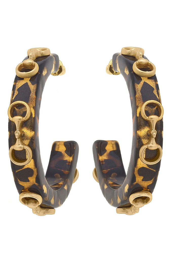 Sutton Horsebit Hoop Earrings Jewelry Peacocks & Pearls Tortoise  