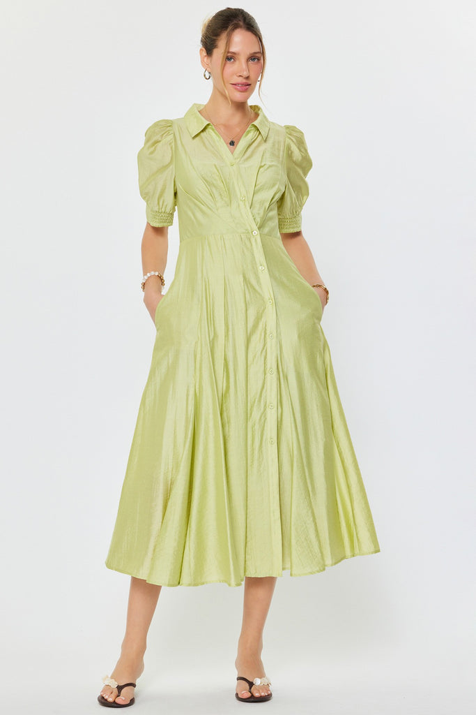 rowan midi dress The Rowan Midi Lime / S
