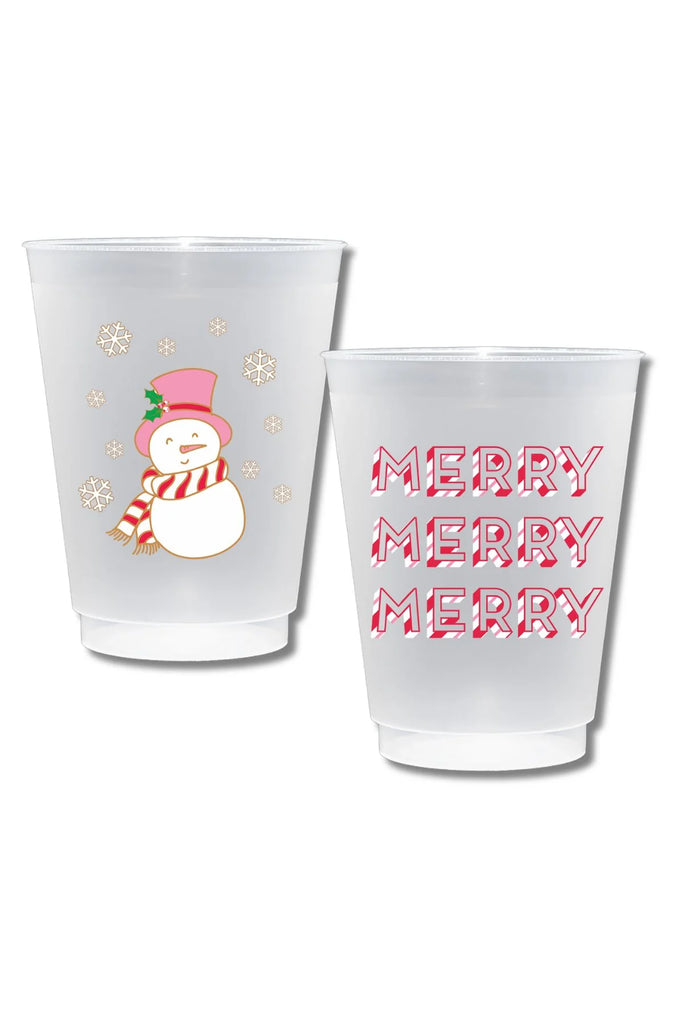 Snowman shatterproof Frost Flex Cups (set of 10) Sale Peacocks & Pearls Clear