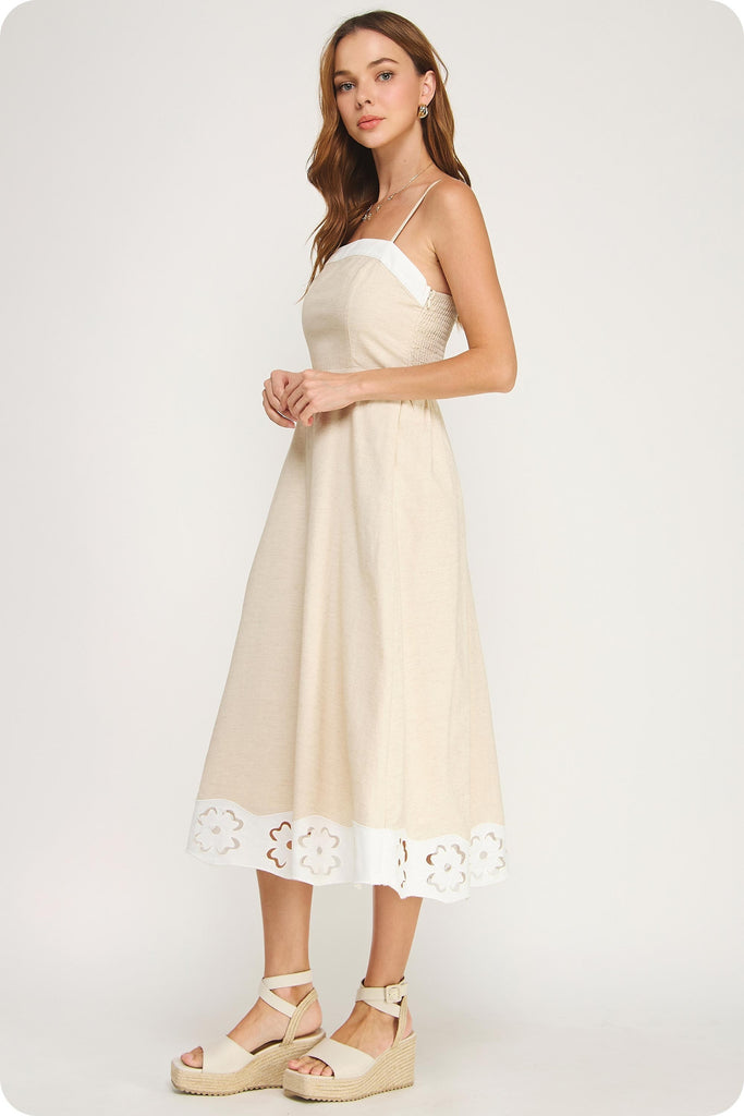 peacocks linen dress Linen Bow Front Midi Dress  Peacocks & Pearls Lexington