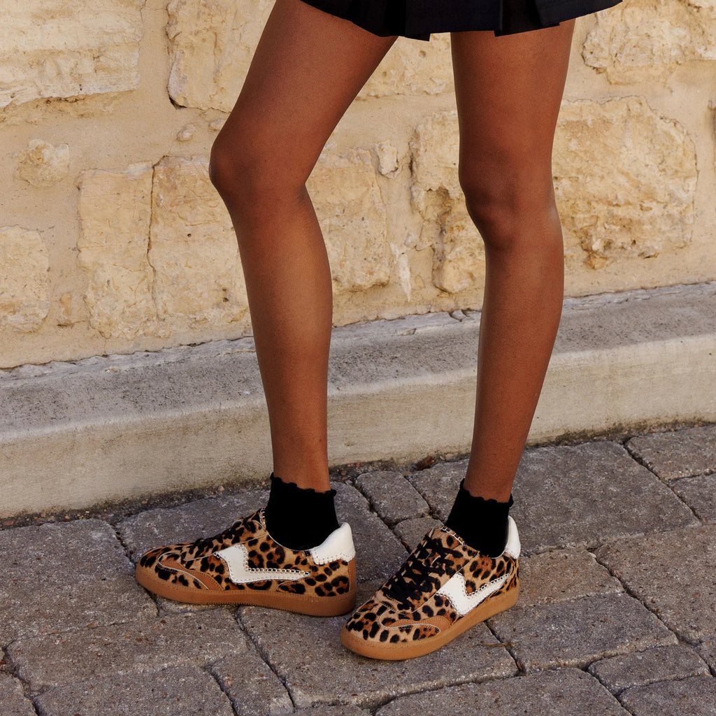 Notice Stitch Leopard Calf Hair Sneakers Shoes Dolce Vita