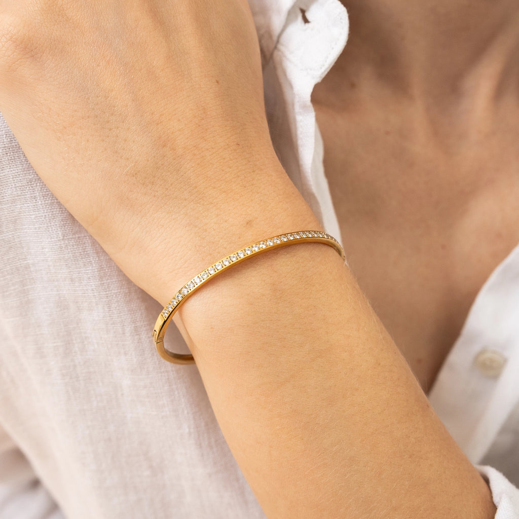 Diamonds Dainty Bangle Jewelry Peacocks & Pearls