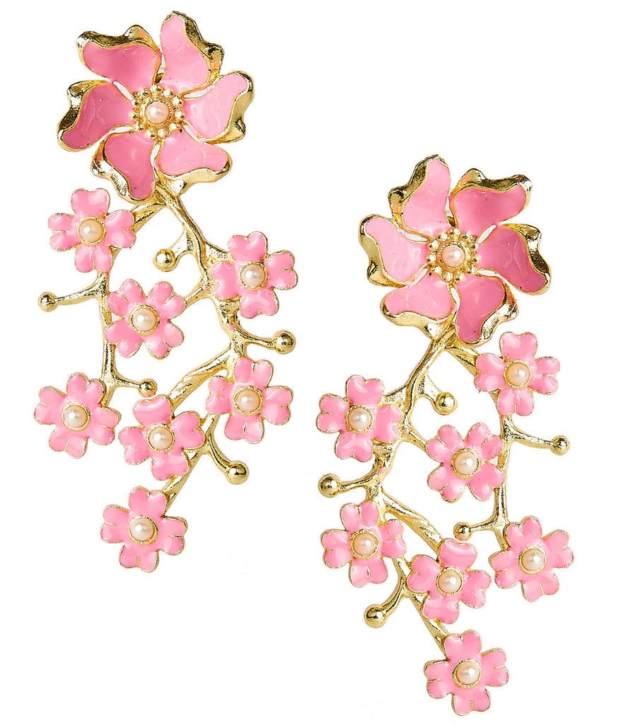 Daphne Earrings Jewelry Peacocks & Pearls Pink  