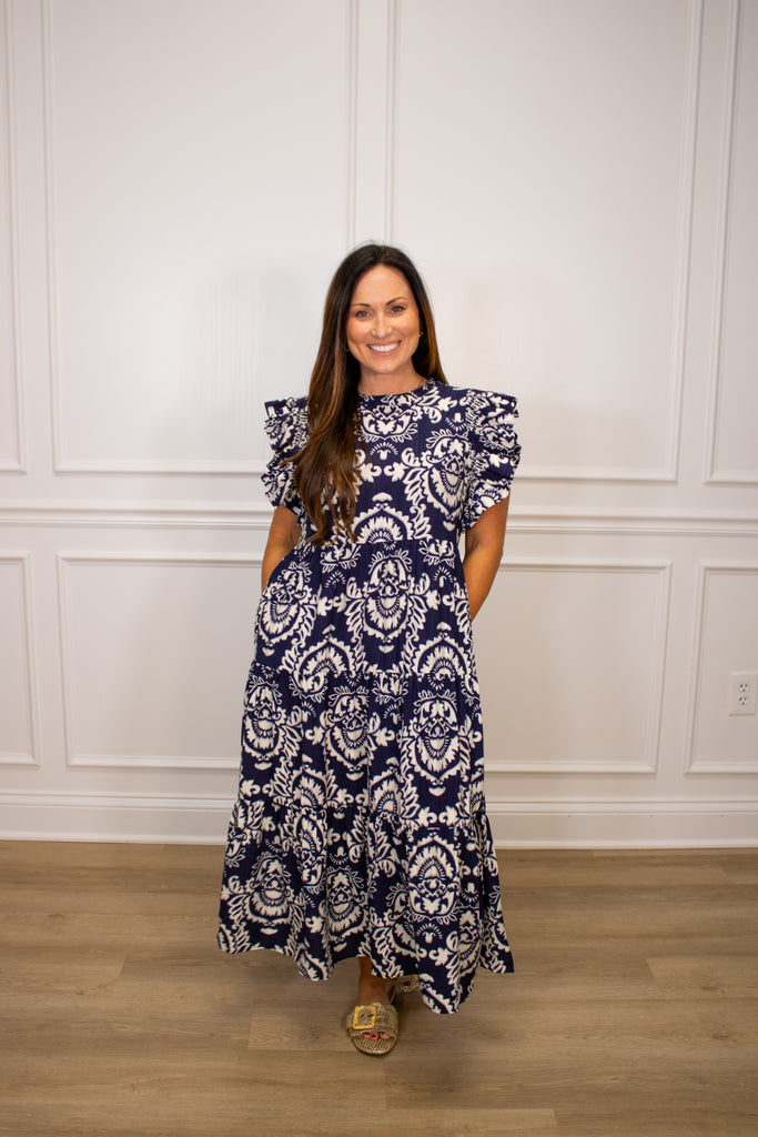 A New Ring Midi Clothing Peacocks & Pearls Navy S