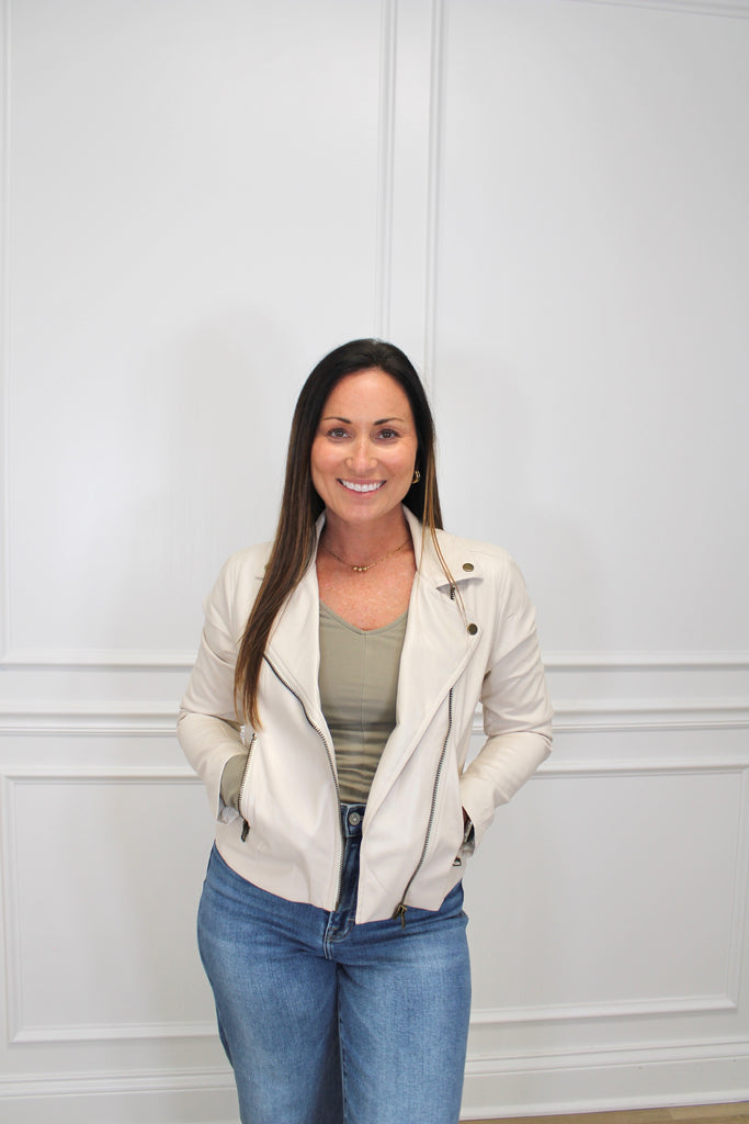 Harper Leather Jacket Clothing Peacocks & Pearls