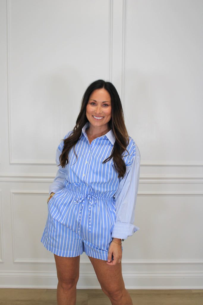 The Striped Edit Romper Clothing Peacocks & Pearls