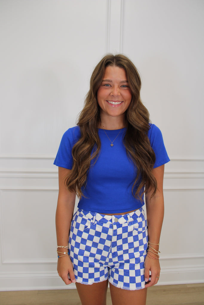 In The Stands Crop Clothing Peacocks & Pearls