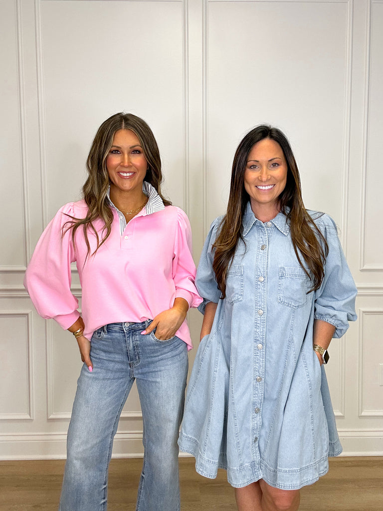 The Moroney Denim Dress Clothing Peacocks & Pearls