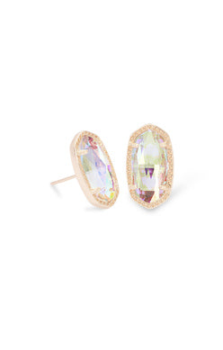 Ellie Stud Jewelry Kendra Scott Rose Gold Dichroic Glass  