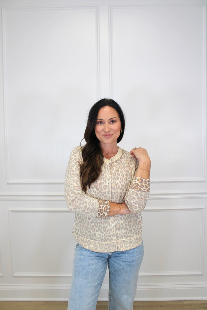 Nala Leopard Cardigan Clothing Peacocks & Pearls Camel S