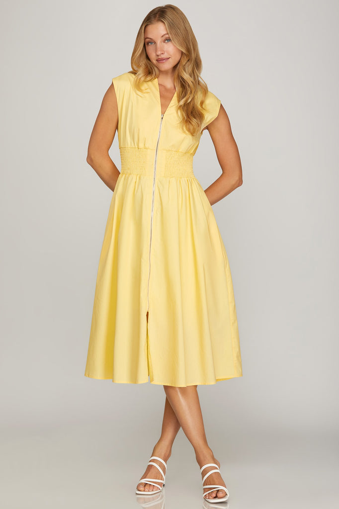 Sunlit Blossom Midi Clothing Peacocks & Pearls Yellow S