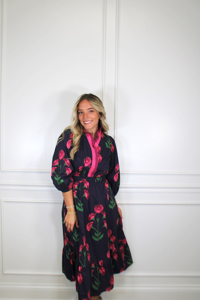 Lillian Midi Dress Clothing Peacocks & Pearls