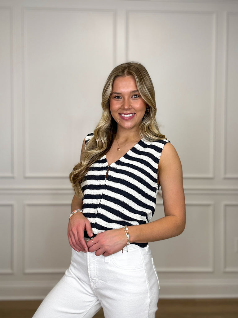 Cool Down Striped Vest Clothing Peacocks & Pearls