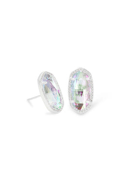 Ellie Stud Jewelry Kendra Scott Silver Dichroic Glass  