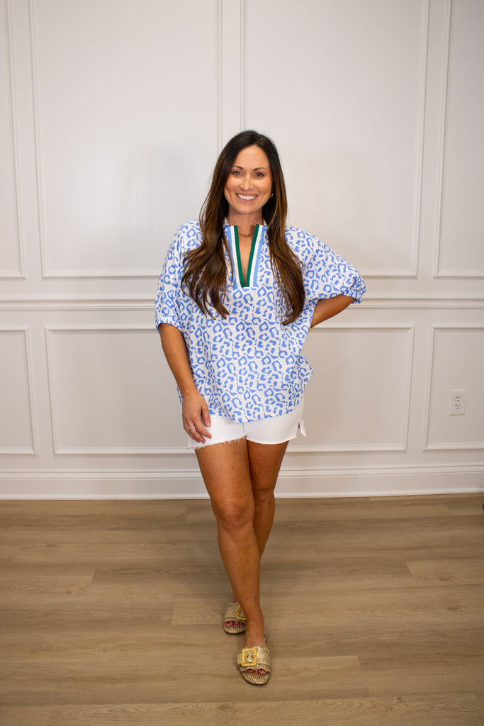 Happened Fast Blouse Clothing Peacocks & Pearls Blue S