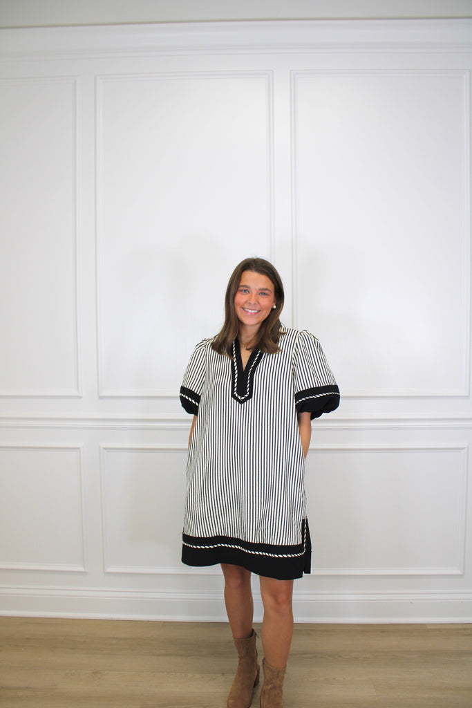 Midnight Striped Mini Clothing Peacocks & Pearls Owensboro