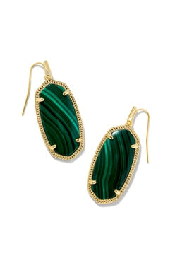 Elle Earring Jewelry Kendra Scott Gold Green Malachite  