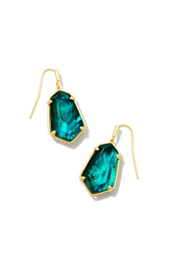 Alexandria Drop Earring Jewelry Kendra Scott Gold Teal Illusion  