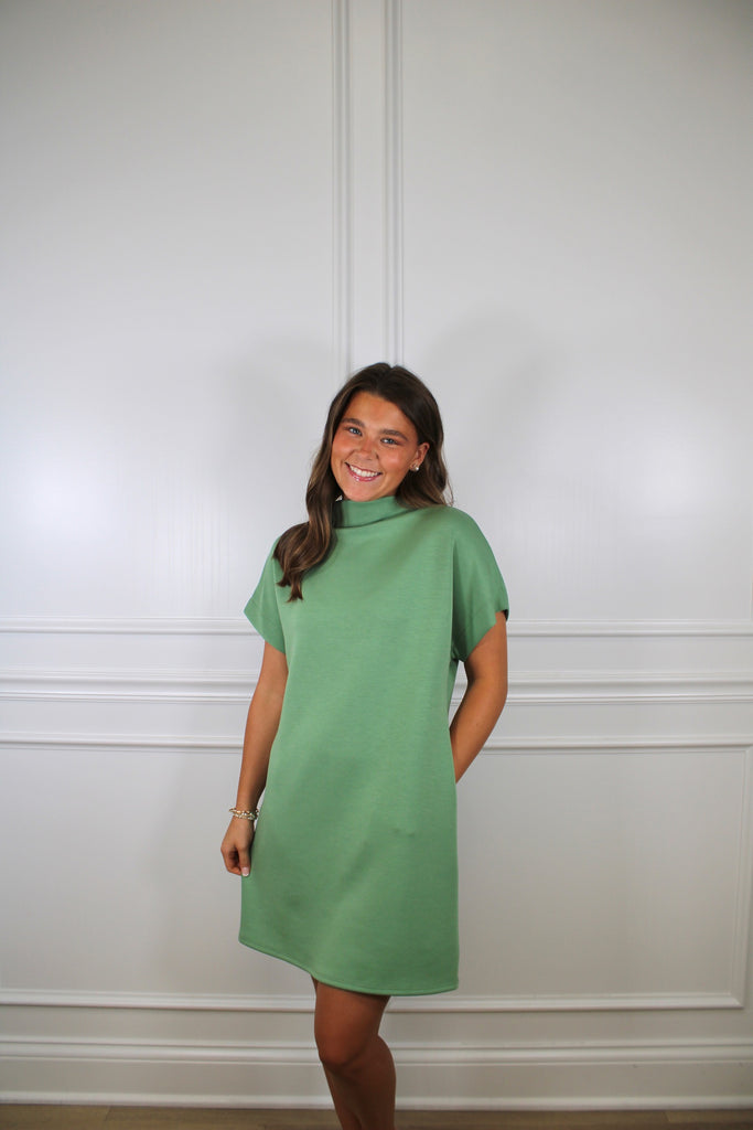 green mock neck dress Green Mock Neck Dress by Adam Lippes x RTR