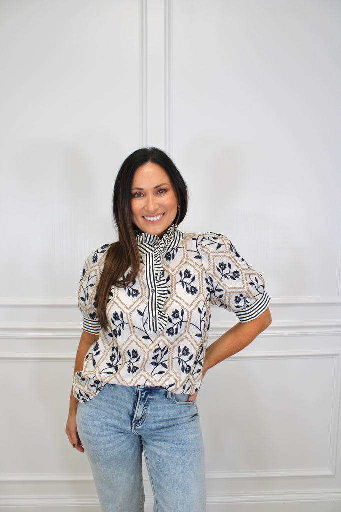 Honeycomb Bloom Top Clothing Peacocks & Pearls Owensboro