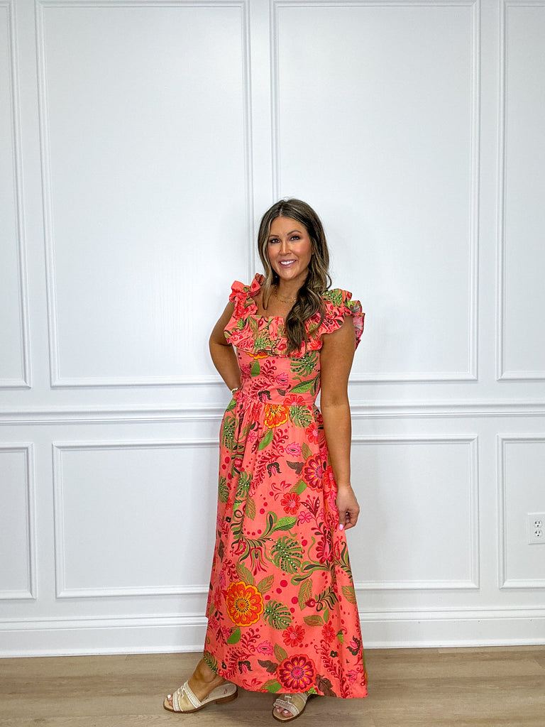 Tropical Elegance Midi Clothing Peacocks & Pearls