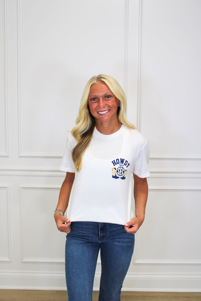 Boots VS All Y'all Tee Clothing Peacocks & Pearls