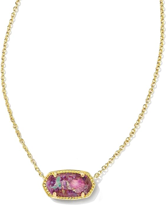 Elisa Necklace Jewelry Kendra Scott Gold Bronze Veined Purple Turquoise  