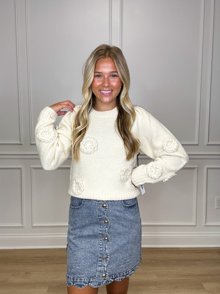 So Scalloped Denim Skirt Clothing Peacocks & Pearls Denim S 