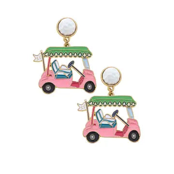 Carting Around Earrings Jewelry Peacocks & Pearls Pink/Green