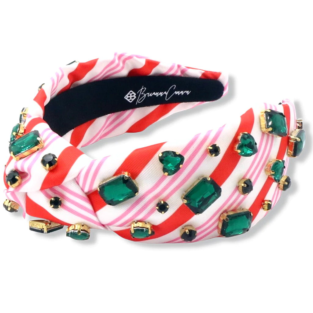 Candy Cane Crystal Headband Accessories Brianna Cannon Red & Pink  