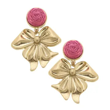 Aurora Bow Earrings Accessories Peacocks & Pearls Pink