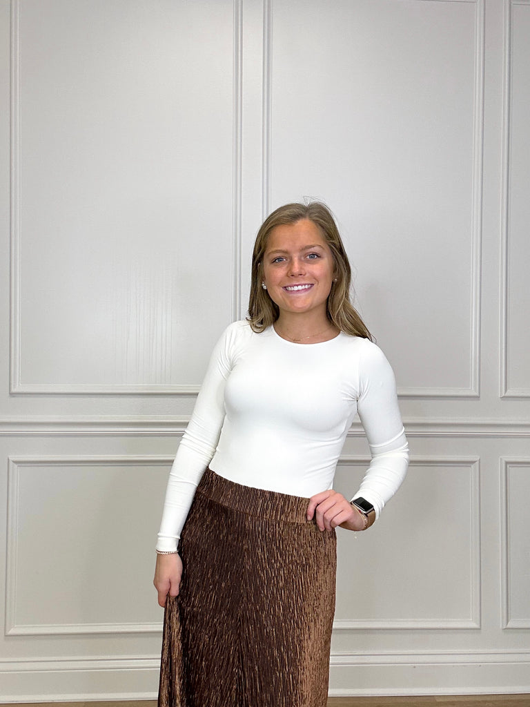 Sammi Crew Neck Top Clothing Peacocks & Pearls Ivory One Size 