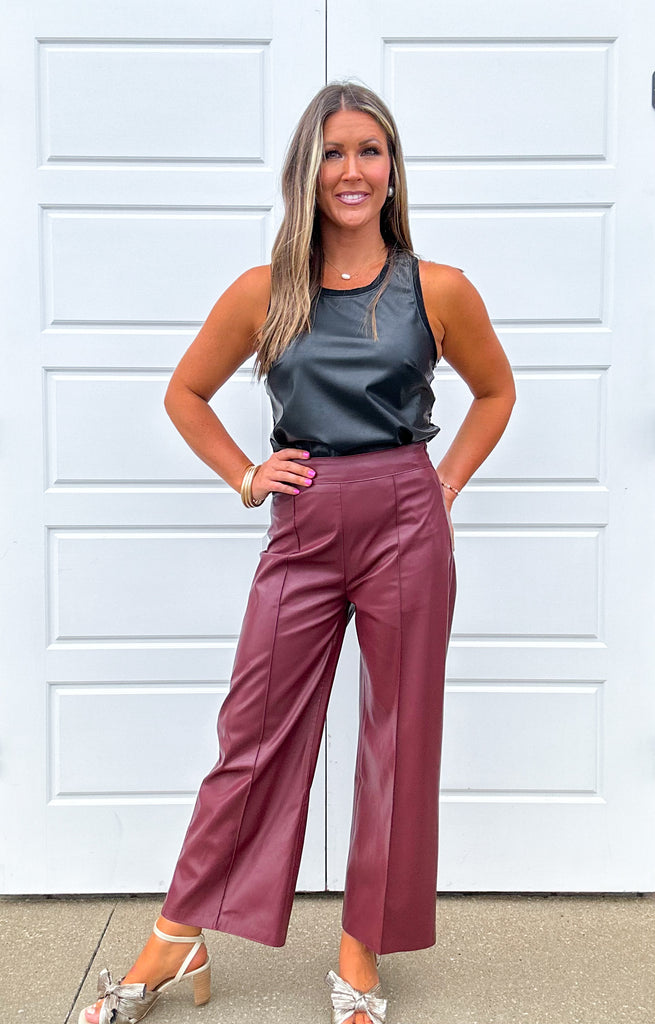 Perfect Harmony Leather Trousers Clothing Peacocks & Pearls Vino 2 