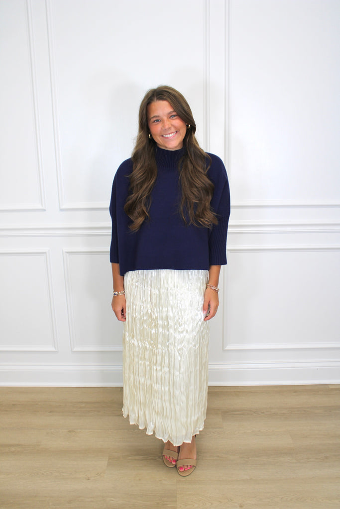 The Aja Sweater Clothing Peacocks & Pearls Navy O/S