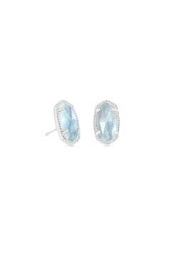 Ellie Stud Jewelry Kendra Scott Silver Light Blue Illusion  