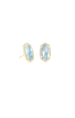 Ellie Stud Jewelry Kendra Scott Gold Light Blue Illusion  