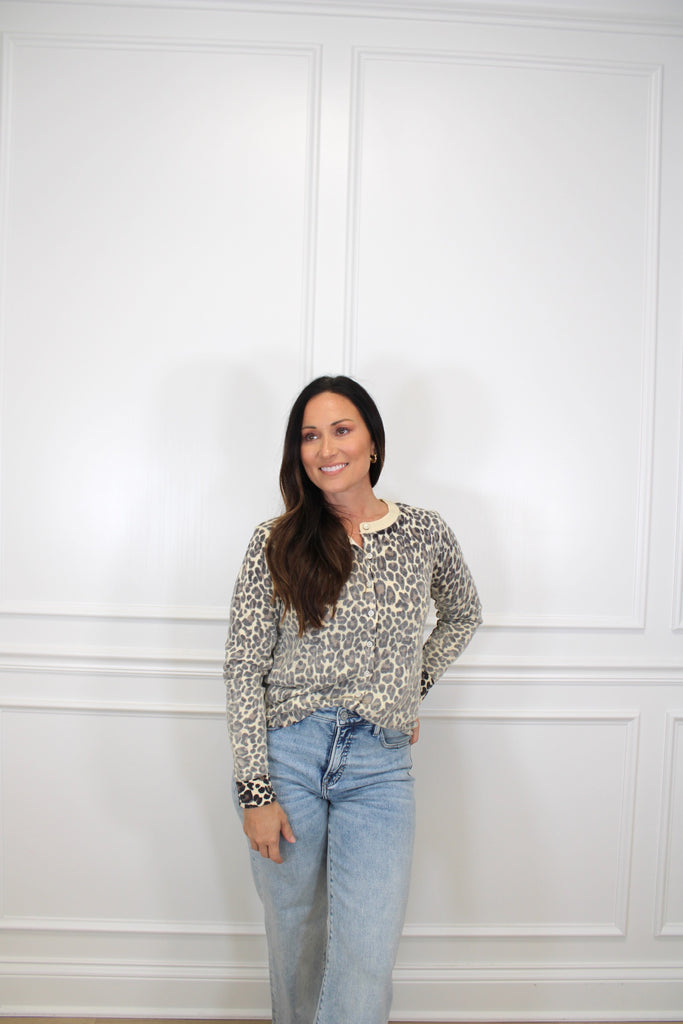 Nala Leopard Cardigan Clothing Peacocks & Pearls