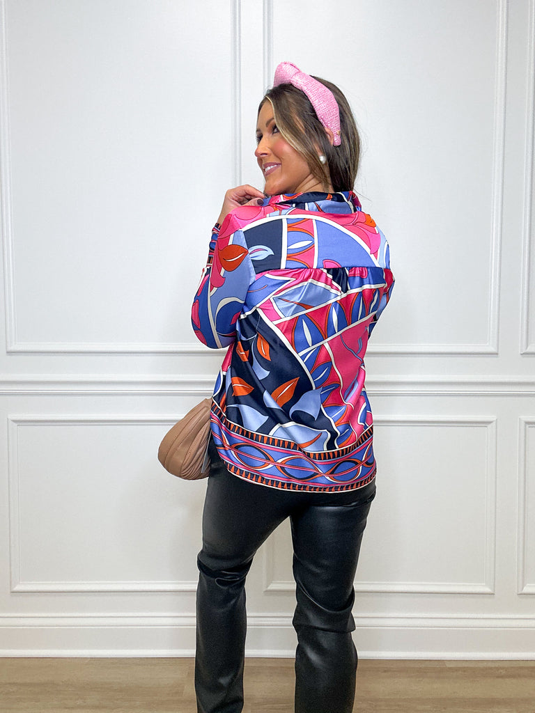 Jump In Abstract Blouse Clothing Jade   