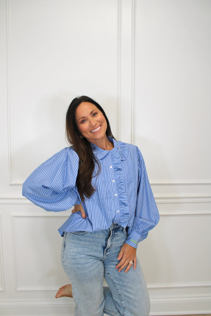 Clear Skies Striped Button Up Clothing Peacocks & Pearls Owensboro