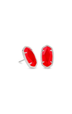 Ellie Stud Jewelry Kendra Scott Silver Red Illusion  