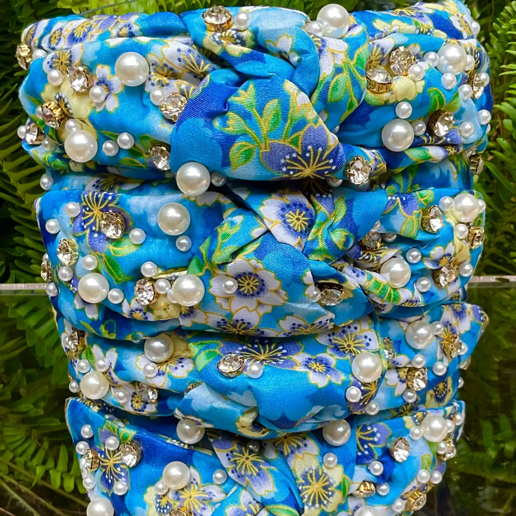Maui Beaded Headband Accessories Peacocks & Pearls   