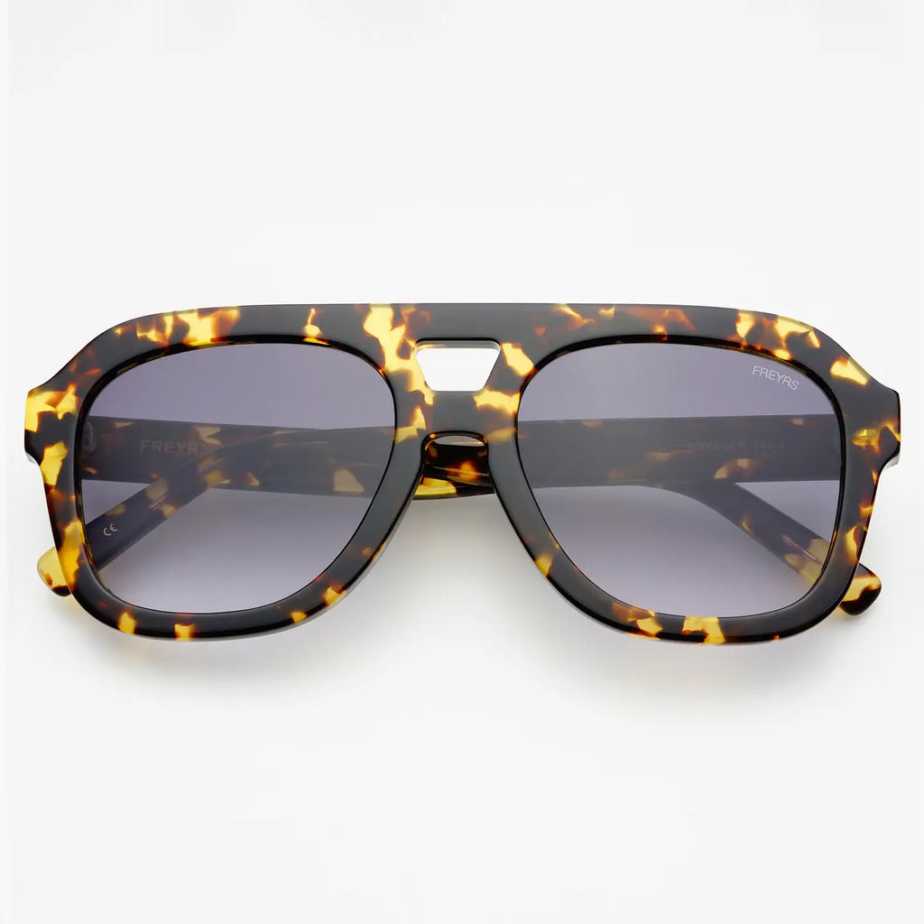 Voyager Oversized Aviator Sunglasses Accessories Freyrs Yellow Tortoise