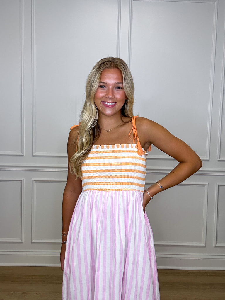 Sherbet Striped Maxi Clothing Peacocks & Pearls   
